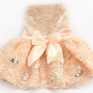 "Princess Pooch" Embroidered Lace Dog Dress