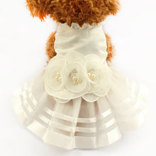 "Pretty in Pearls" White Floral Dog Dress