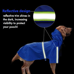 "Drizzle Dog" Reflective Dog Raincoat